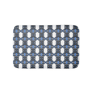 Elegant Mod Blue Abstract Scarab Pattern Badmat