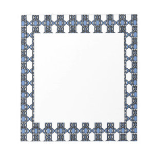 Elegant Mod Blue Abstract Scarab Pattern Notitieblok