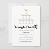 Elegant Mod Champagne Retro Vrijgezellenfeest Invi Kaart (Voorkant)