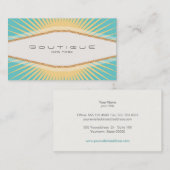 Elegant Mode Boutique Turquoise Yellow Retro Visitekaartje (Voorkant / Achterkant)