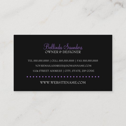 Elegant Mode Boutique Visitekaartje (Achterkant)