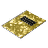 Elegant Mode Consultant Glamoureuze Gold Bokeh Notitieboek (Linkerzijde)