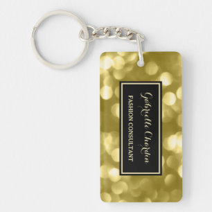 Elegant Mode Consultant Glamoureuze Gold Bokeh Sleutelhanger