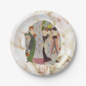 elegant mode dames 1920 papieren bordje (Voorkant)