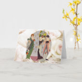 elegant mode dames in 1920 kaart (Gele Bloem)