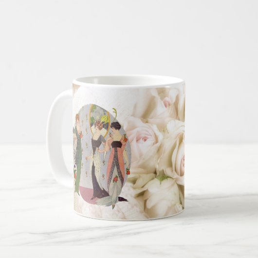  elegant mode dames in 1920 koffiemok (Voorkant links)