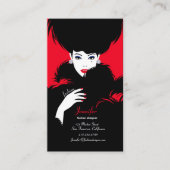 Elegant Mode Designer Black & Red Visitekaartje (Voorkant)