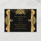 Elegant Mode Designer Gold Black Draps Visitekaartje (Achterkant)