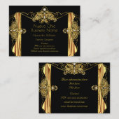 Elegant Mode Designer Gold Black Draps Visitekaartje (Voorkant / Achterkant)