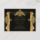 Elegant Mode Designer Gold Black Draps Visitekaartje (Voorkant)