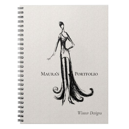 Elegant Mode Designer Portfolio | Winter Sketch Notitieboek (Voorkant)