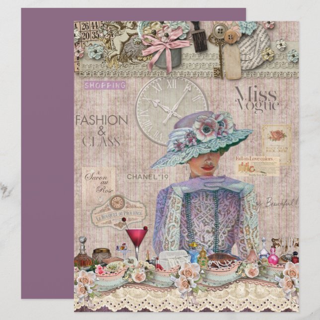 Elegant Mode- en klassecollage (Voorkant / Achterkant)