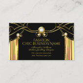 Elegant Mode Jewelry Designer Gold Black Visitekaartje (Voorkant)
