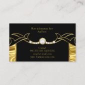 Elegant Mode Jewelry Designer Gold en Black Visitekaartje (Achterkant)