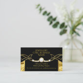 Elegant Mode Jewelry Designer Gold en Black Visitekaartje (Staand voorkant)