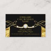Elegant Mode Jewelry Designer Gold en Black Visitekaartje (Voorkant)