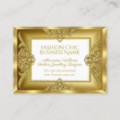 Elegant Mode Jewelry Designer Gold Pareltjes Visitekaartje (Voorkant)