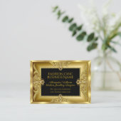 Elegant Mode Jewelry Designer Gold Pareltjes zwart Visitekaartje (Staand voorkant)