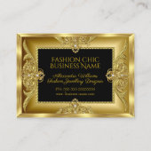 Elegant Mode Jewelry Designer Gold Pareltjes zwart Visitekaartje (Voorkant)