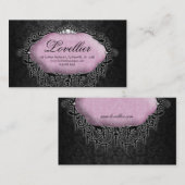 Elegant Mode Jewelry Pink Grey Damask Visitekaartje (Voorkant / Achterkant)