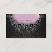 Elegant Mode Jewelry Pink Grey Damask Visitekaartje (Achterkant)