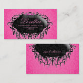 Elegant Mode Jewelry Roze Black Damask Visitekaartje (Voorkant / Achterkant)