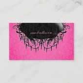 Elegant Mode Jewelry Roze Black Damask Visitekaartje (Achterkant)