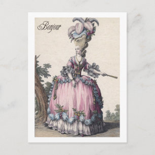 Elegant Mode Marie Antoinette Wenskaart Briefkaart