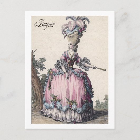 Elegant Mode Marie Antoinette Wenskaart Briefkaart (Voorkant)