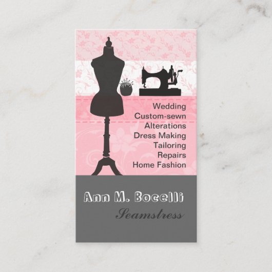 Elegant  Mode Meisroze zaaigoed Visitekaartje (Voorkant)