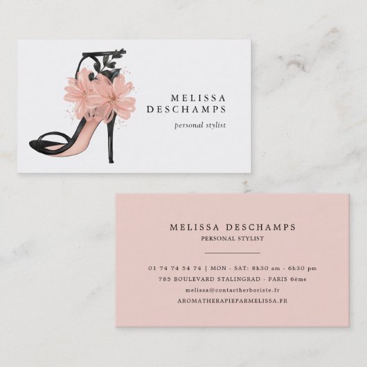 Elegant Mode Schoenillustratie Persoonlijke Stijll Visitekaartje (Voorkant / Achterkant)