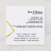 Elegant model lange haarfaux gouden zwarte waterve vierkante visitekaartje (Achterkant)