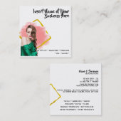 Elegant model lange haarfaux gouden zwarte waterve vierkante visitekaartje (Voorkant / Achterkant)