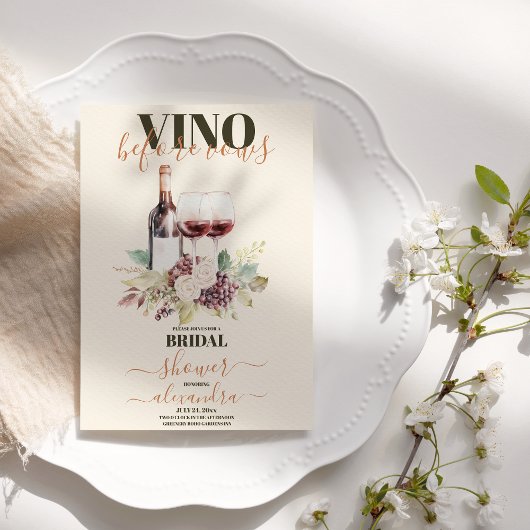 Elegant Moden Vino voor het Vrijgezellenfeest Vows Kaart