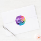 Elegant Moder Girly Glitter Lashes Holographic Ronde Sticker (Envelop)