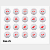 Elegant Moder Girly, Glittery, Red Lips Ronde Sticker (Vel)