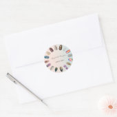 Elegant Moder Girly, kleurrijke, nagelachtige nage Ronde Sticker (Envelop)