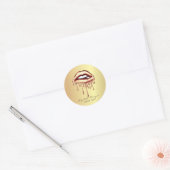 Elegant Moder Girly, metalen druppelaar Gold Ronde Sticker (Envelop)