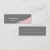 Elegant Moder Silver Pink Leather Kijk uit Mini Visitekaartje (Voorkant / Achterkant)