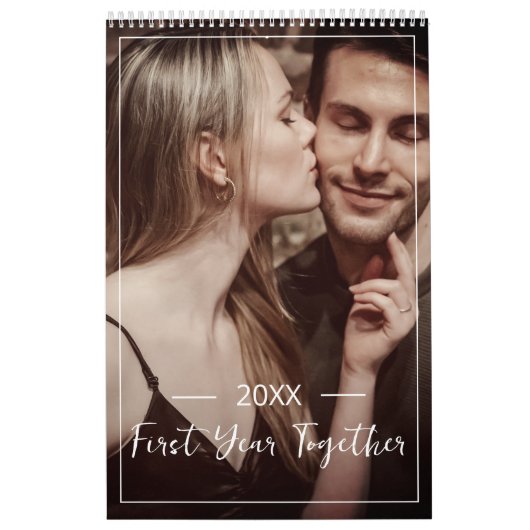 Elegant & Modern 2024 Familie Aangepaste Foto Kalender (Hoes)