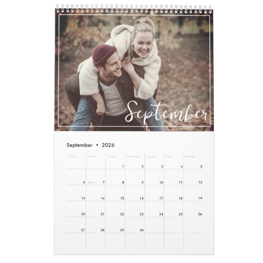 Elegant & Modern 2024 Familie Aangepaste Foto Kalender (Sep 2026)