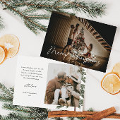 Elegant Modern 2 foto Waterverf Kerst Feestdagenkaart