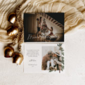 Elegant Modern 2 foto Waterverf Kerst Feestdagenkaart