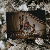 Elegant Modern 2 foto Waterverf Kerst Feestdagenkaart