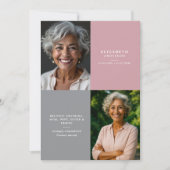 Elegant Modern 2-Photo Printed/Downloadable Death Aankondiging (Voorkant)