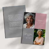 Elegant Modern 2-Photo Printed/Downloadable Death Aankondiging