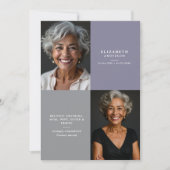 Elegant Modern 2-Photo Printed/Downloadable Death Aankondiging (Voorkant)