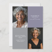 Elegant Modern 2-Photo Printed/Downloadable Death Aankondiging (Voorkant)