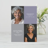 Elegant Modern 2-Photo Printed/Downloadable Death Aankondiging (Staand voorkant)