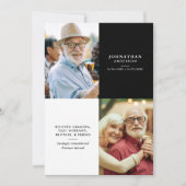 Elegant Modern 2-Photo Printed/Downloadable Death Aankondiging (Voorkant)